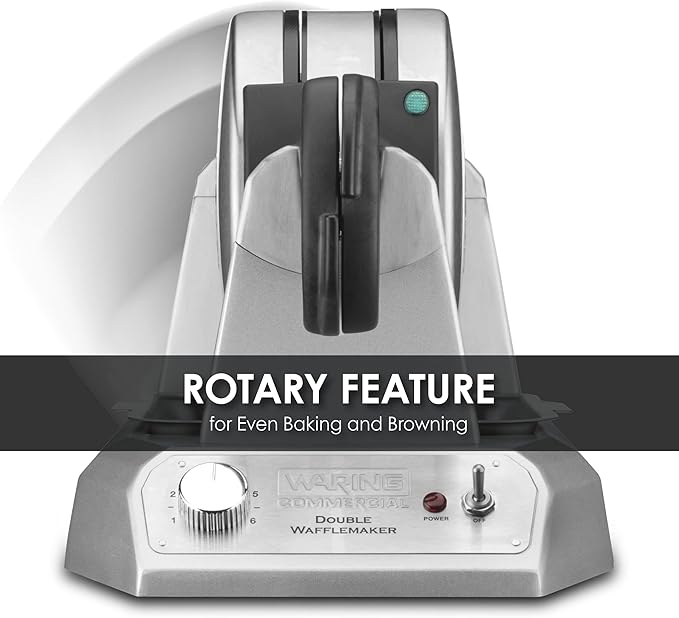 Waring Commercial WW200 Waffle Iron, 18x11x12, Silver