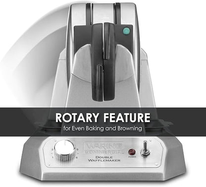 Waring Commercial WW200 Waffle Iron, 18x11x12, Silver