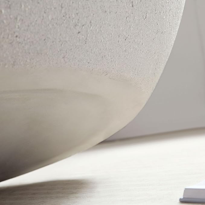 Faux Rock Coffee Table,Drum Coffee Table Fiberglass Tea Table for Living Room, Accent Imitation Stone Central Table No Need Assembly