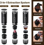 Load image into Gallery viewer, Portable Espresso Maker for Travel, Camping Coffee Machine, Electric Self-Heating With USB-C, Ground Coffee Compatible with Nespresso &amp; Dolce Gusto for RV, Outdoor, Office (black)