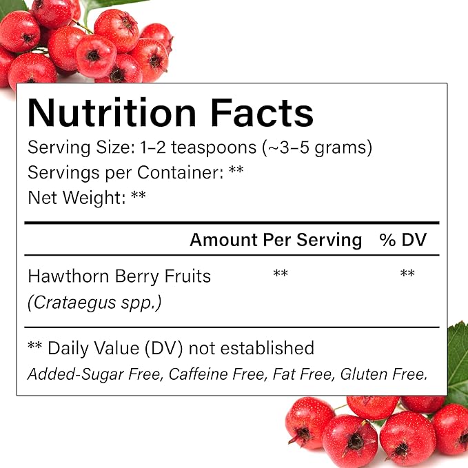 FreshDrinkUS, 16oz Premium Dried Hawthorn Berries – All-Natural, Non-GMO, Perfect for Tea, Smoothies, Baking & Snacking – Healthy, Versatile Superfood