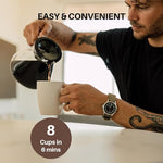 Load image into Gallery viewer, SimplyGoodCoffee Coffee Maker / Coffee Machine. 8 Cup Automatic Drip Pour Over Coffee Brewer. Easy To Use, Gold Cup Standard. Black/Stainless Steel