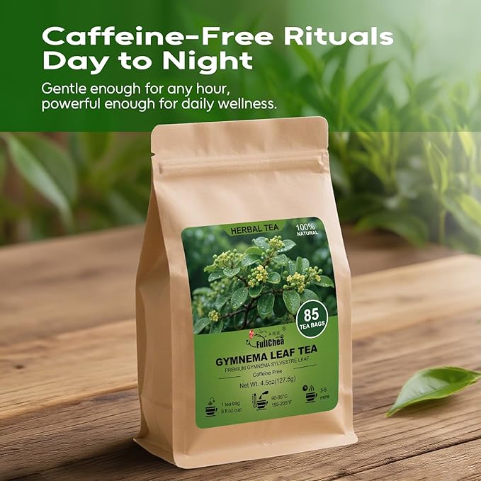 FullChea - Gymnema Leaf Tea, 85 Teabags, Premium Gymnema Tea- Non-GMO - Caffeine-Free - Antioxidant-Rich & Supports Digestion