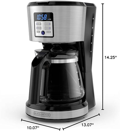 BLACK+DECKER 12-Cup Coffeemaker, Programmable, Exclusive VORTEXTM Technology, CM1331S-1