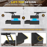 Load image into Gallery viewer, SEDETA 40" Lift Top Coffee Table, Coffee Tables with Storage for Living Room, Small Coffee Table with 2 Drawers &amp; LED Light for Dining Reception Room, Black