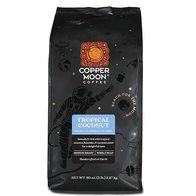 Copper Moon Medium Roast Whole Bean Coffee, Tropical Coconut Blend, 5 Lb