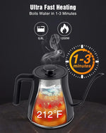 Load image into Gallery viewer, Jocuu Gooseneck Electric Pour Over Kettle with Temperature Control, Tea &amp; Pour Over Coffee Kettle, Stainless Steel, Auto Shutoff Boil-Dry Protection, 0.8L, Matte Black
