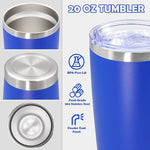 Load image into Gallery viewer, 20oz Tumbler Bulk Stainless Steel Tumbler Cup with Lid Vacuum Insulated Double Wall Travel Mug, Durable Powder Coated Travel Coffee Tumbler Mug for Hot &amp; Cold Drinks, Dark Blue,8 Pack