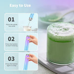 Load image into Gallery viewer, Maestri House Rechargeable Milk Frother with Stand, LunaFro Handheld Electric Foam Maker Waterproof Detachable Stainless Steel Whisk Drink Mixer Foamer for Lattes, Cappuccino