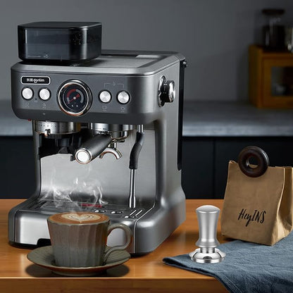 Calibrated Spring Loaded Coffee Tamper for Espresso Machine - Essential Espresso Tool for Perfect Tamping Results - Fits Portafilter Baskets(53mm, Silver)