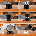 Load image into Gallery viewer, 6 Cup Aluminum Espresso Stovetop Moka Pot Express Coffee Maker Percolator Italian Classic Mocha Coffee Machine for Italian and Cuban Cafe Brewing for Home &amp; Camping 300ml 10oz