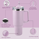 Load image into Gallery viewer, Ships Next Day,Birth Flower 40 Oz Tumbler with Handle and Straw, Personalized Tumbler with Name Insulated Cup Reusable Stainless Steel Water Bottle Travel Mug Christmas Birthday Gifts for Women