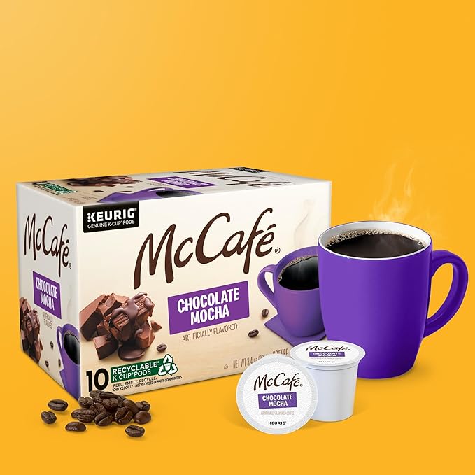 McCafe Chocolate Mocha, Single Serve Coffee Keurig K-Cup Pods, Flavored Coffee, 60 Count, (6 Packs of 10)