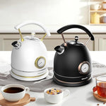 Load image into Gallery viewer, Rasonic Classic Retro Electric Kettle, 1.8L Stainless Steel, 1500W Fast Quiet Boiling, Temperature Gauge, LED Light, Auto Shut-Off, Home &amp; Office Use - Matt Finish Black and Rose Gold