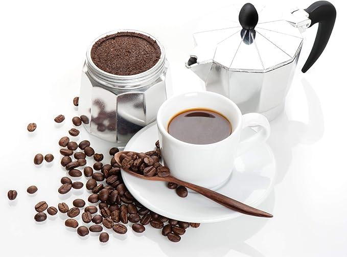 Zulay Kitchen Classic Stovetop Espresso Maker for Great Flavored Strong Espresso, Classic Italian Style 3 Espresso Cup Moka Pot, Makes Delicious Coffee, Easy to Operate & Quick Cleanup Pot