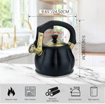 Load image into Gallery viewer, Stainless Steel Tea Kettle for Stove Top Teakettles Stovetop Whistling with Heat Proof Ergonomic Handle 2.5 Quart