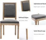 Load image into Gallery viewer, French Country Dining Chairs Set of 2, Grey Square Back Dining Chairs with Linen Upholstered Seat, Solid Wood Legs, Farmhouse Kitchen &amp; Dining Room Chairs, Sillas De Comedor (Gray, 2Pcs)