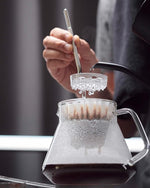 Load image into Gallery viewer, MELODRIP Pour Over Coffee Tool for Cleaner and Sweeter Brewing (Matte Grey Handle and Clear Dish)