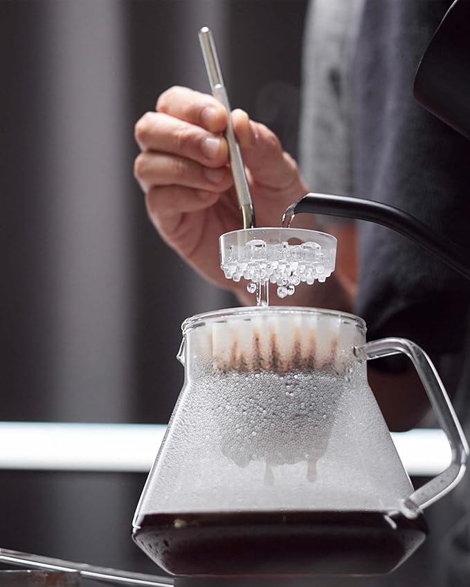 MELODRIP Pour Over Coffee Tool for Cleaner and Sweeter Brewing (Matte Grey Handle and Clear Dish)