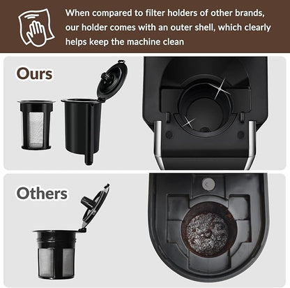 Mecity Mini Coffee Maker, Single Serve, One Cup Coffee Machine for K Cup Ground Coffee, Tea, 6 to 12 Oz Brewer For Home Use, RV, Apartment, Auto Shut Off 120V 1000W