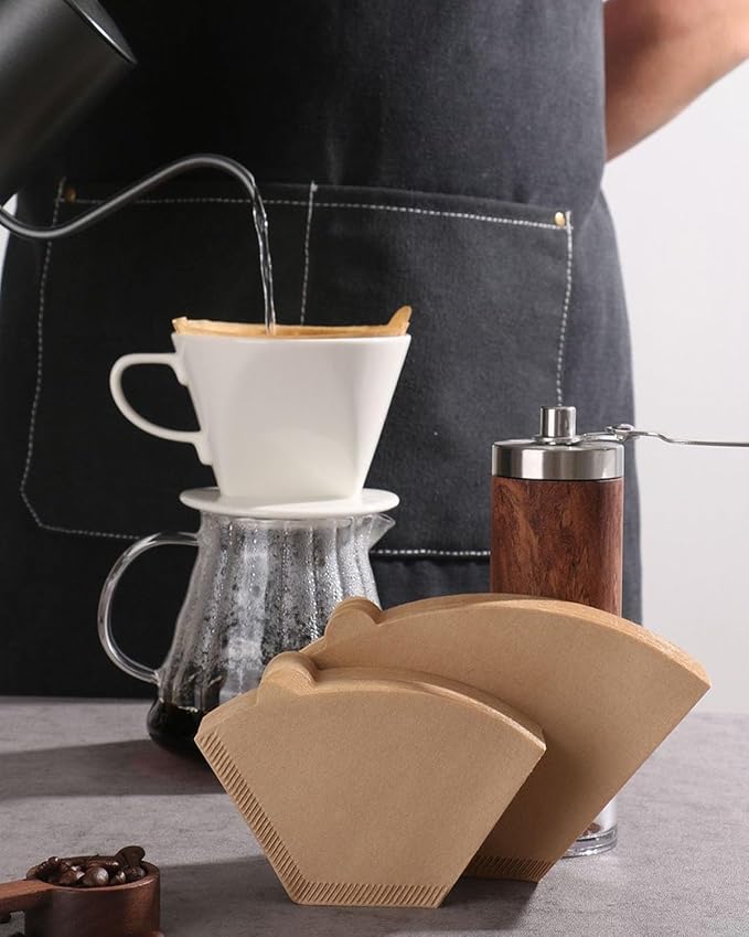 100 Count Cone Coffee Filters #4,Natural Unbleached Coffee Filters 8-12 Cup, Fits Disposable Paper Filters for Ninja, Mr. Coffee, Hamilton Beach, Melitta, Pour Over & Drip Machines