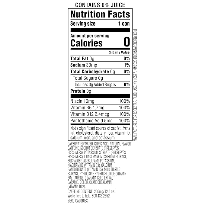 Rockstar Focus, Lemon Lime, 12 Fl Oz Cans (Pack of 12)