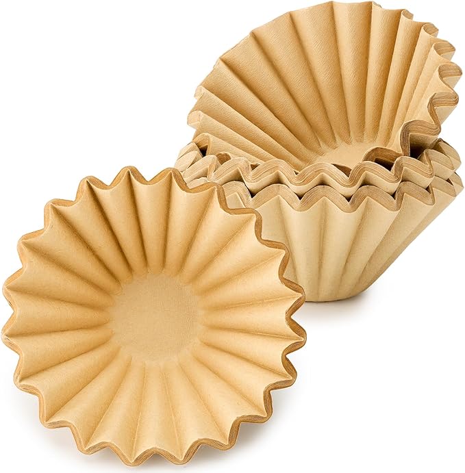 Segarty 1-4 Cup Paper Coffee Filters Disposable, 100 Count 7.2in Unbleached Natural Brown Basket Coffee Filter Liners Ideal for Pour Over Maker Coffee Brewer Dripper Machine for Home Office, Cafeteria