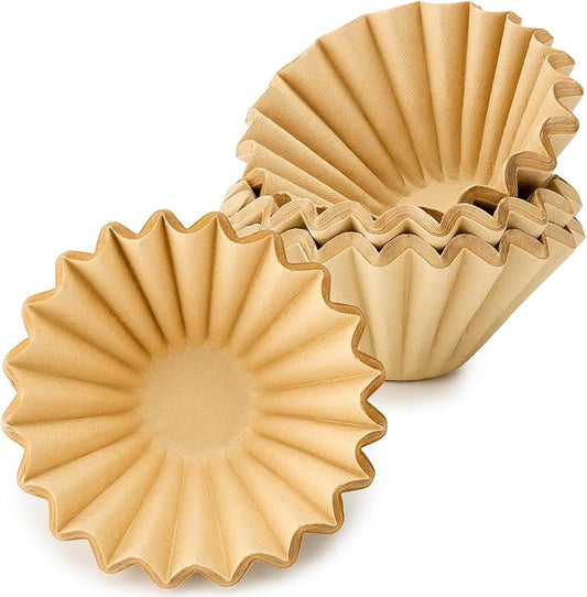 Segarty 1-4 Cup Paper Coffee Filters Disposable, 100 Count 7.2in Unbleached Natural Brown Basket Coffee Filter Liners Ideal for Pour Over Maker Coffee Brewer Dripper Machine for Home Office, Cafeteria