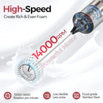 Load image into Gallery viewer, YARRAMATE Rechargeable Milk Frother Wand Handheld With Stand, 3 Speed Adjustable Drink Mixer with 2 Whisks, Stainless Steel Electric Stirrer for Coffee, Lattes, Protein Shakes, Matcha, Egg