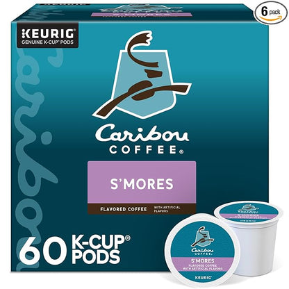Caribou S’mores Cabin Coffee, Single Serve Keurig K-Cup Pods, Medium Roast Coffee, 60 Count (6 Packs of 10)