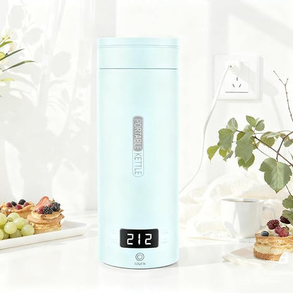 Travel Kettle,Portable Electric Kettle with Temperature Control, Brews Two Cups of Coffee, 316 Stainless Steel Inner Tank, Elegant Blue