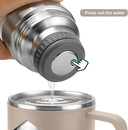 Stainless Steel Thermo 700ml/23.7oz Vacuum Insulated Bottle with Cup for Coffee Hot drink and Cold drink water flask.(Brown,Single)