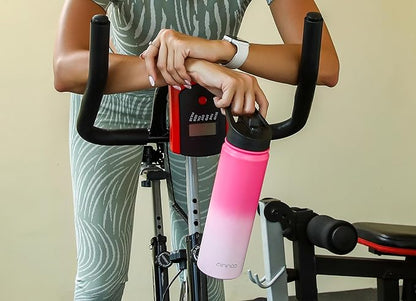 mininoo 24 oz Insulated Water Bottle with Straw Lid, Stainless Steel Double Wall Vacuum, Leak Proof, BPA Free, Keep Cold for 24H & Hot for 12H-2 pack(Red)