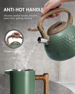 Load image into Gallery viewer, POLIVIAR Tea Kettle, 2.7 Quart Stovetop Tea Kettle, Audible Whistling Teapot, Food Grade Stainless Steel for Anti-Rust, Anti Hot Handle, Suitable for All Heat Sources (JX2020-RH30-2)