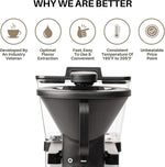 Load image into Gallery viewer, SimplyGoodCoffee Coffee Maker / Coffee Machine. 8 Cup Automatic Drip Pour Over Coffee Brewer. Easy To Use, Gold Cup Standard. Black/Stainless Steel