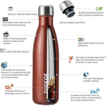 Load image into Gallery viewer, BJPKPK Insulated Water Bottles 17oz, Leak Proof Stainless Steel Water Bottle Keeps Cold for 24 Hours and Hot for 12 Hours,BPA Free,Brick Red