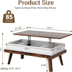 Load image into Gallery viewer, Shintenchi Coffee Table, Lift Top Coffee Table with Hidden Compartment, Rising Tabletop Dining Table, Lift Top Coffee Center Table for for Living Room, Office, Home (Rustic Brown)