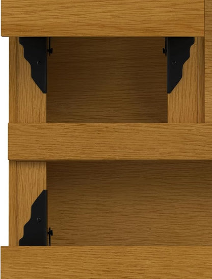 SIMPLIHOME Hunter Lift Top Coffee Table - 32 inch Wide Oak Veneer and Metal Industrial Square Lift Top Cocktail Table in Oak, Living Room Table with Dual Lift Tops, Hidden Storage and Hairpin Legs