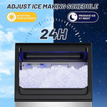 Load image into Gallery viewer, 100LBS/24H High Output - Commercial Ice Maker with 20LBS Storage Bin - Dual Water Inlets, 36 Ice Cubes/Cycle, 15" Compact Undercounter/Freestanding Design - Self-Cleaning for Home Bars, Outdoor