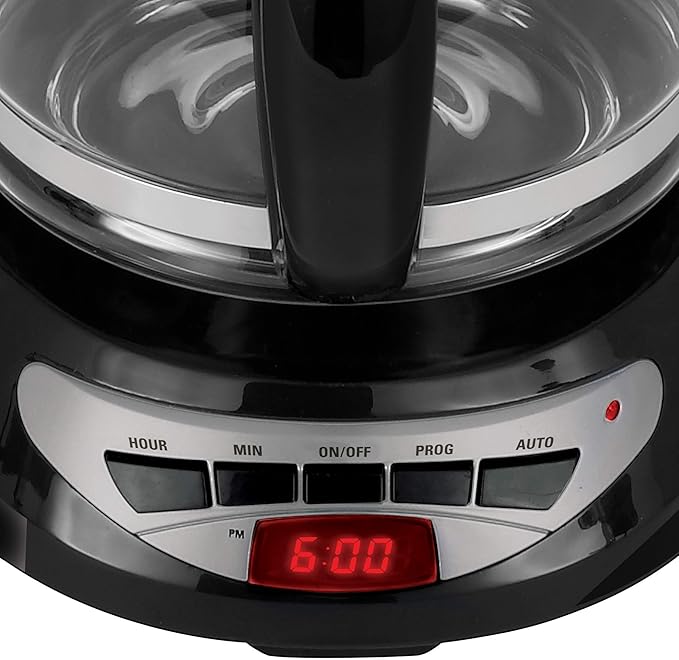 BLACK+DECKER DCM100B 12-Cup Programmable Coffeemaker with Glass Carafe, Black, One Size