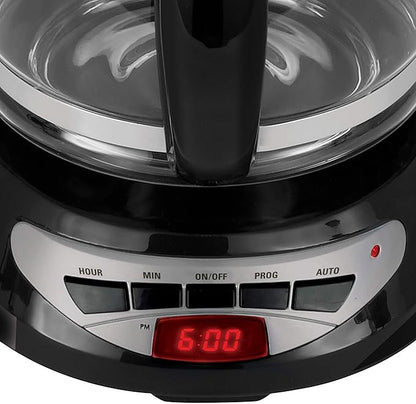 BLACK+DECKER DCM100B 12-Cup Programmable Coffeemaker with Glass Carafe, Black, One Size