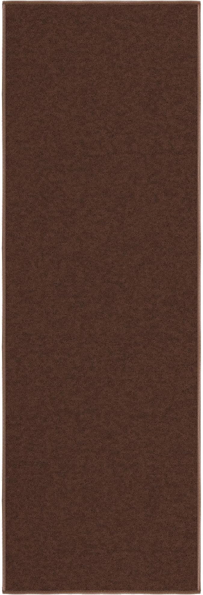 Ottomanson Hallway Runner Rug 20" x 59" Non Slip Solid Area Rugs Easy to Clean Laundry Rug Runner Durable & Pet Friendly Floor Carpet Runners for Hallways Entryway Living Room Kitchen, Brown
