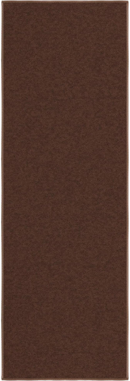 Ottomanson Hallway Runner Rug 20" x 59" Non Slip Solid Area Rugs Easy to Clean Laundry Rug Runner Durable & Pet Friendly Floor Carpet Runners for Hallways Entryway Living Room Kitchen, Brown