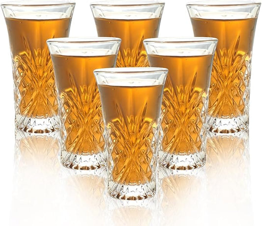 BCnmviku 6Pack Shot Glasses 65ML/2.2OZ Tequila Glasses Heavy Base Cordial Glasses