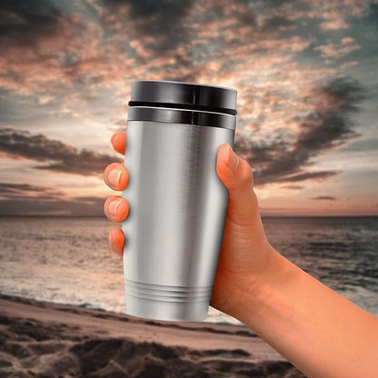 DISCOUNT PROMOS Stainless Steel Tumblers 16 oz. Set of 6, Bulk Pack - Perfect for Coffee, Soda, Other Hot & Cold Beverages - Silver