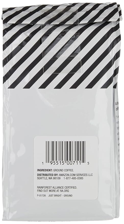 Amazon Fresh Just Bright Ground Coffee, Light Roast, 12 Ounce (Pack of 3)