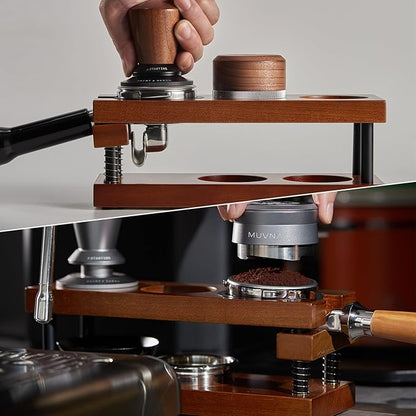 Espresso Tamping Station, Two-tier Organizer Station, Spring-loaded Portafilter Holder, Basket Filters & Funnel Stand, Fits 51/54/58MM Tamper, Distributor, Portafilter