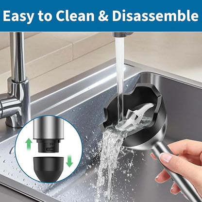 LINKChef 4 in 1 Immersion Blender Handheld, 800W with Titanium Steel Blades, 20 Speeds, Turbo Mode, Scratch-Resistant Stick Hand Blender with Whisk & Food Processor