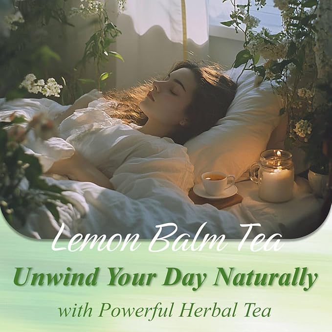 WT WEETEE Lemon Balm Tea Bags, 100 Count Pure Lemon Balm Leaves, Honey Scented with a Delicate Lemon Flavor, Caffeine-Free Herbal Tea