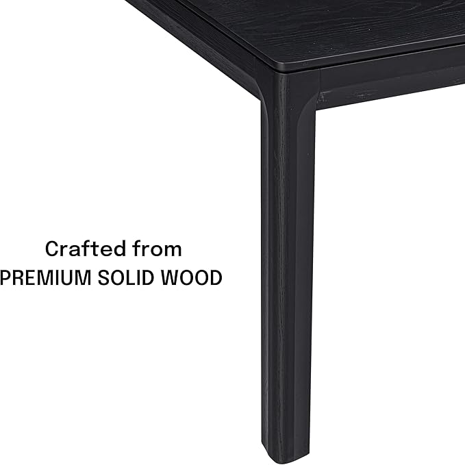 NTC Flow 55 Inch Modern Design, Rectangular Dinner Table for Dining Room, Living Room Furniture, Effortless Assembly, Burnt Black